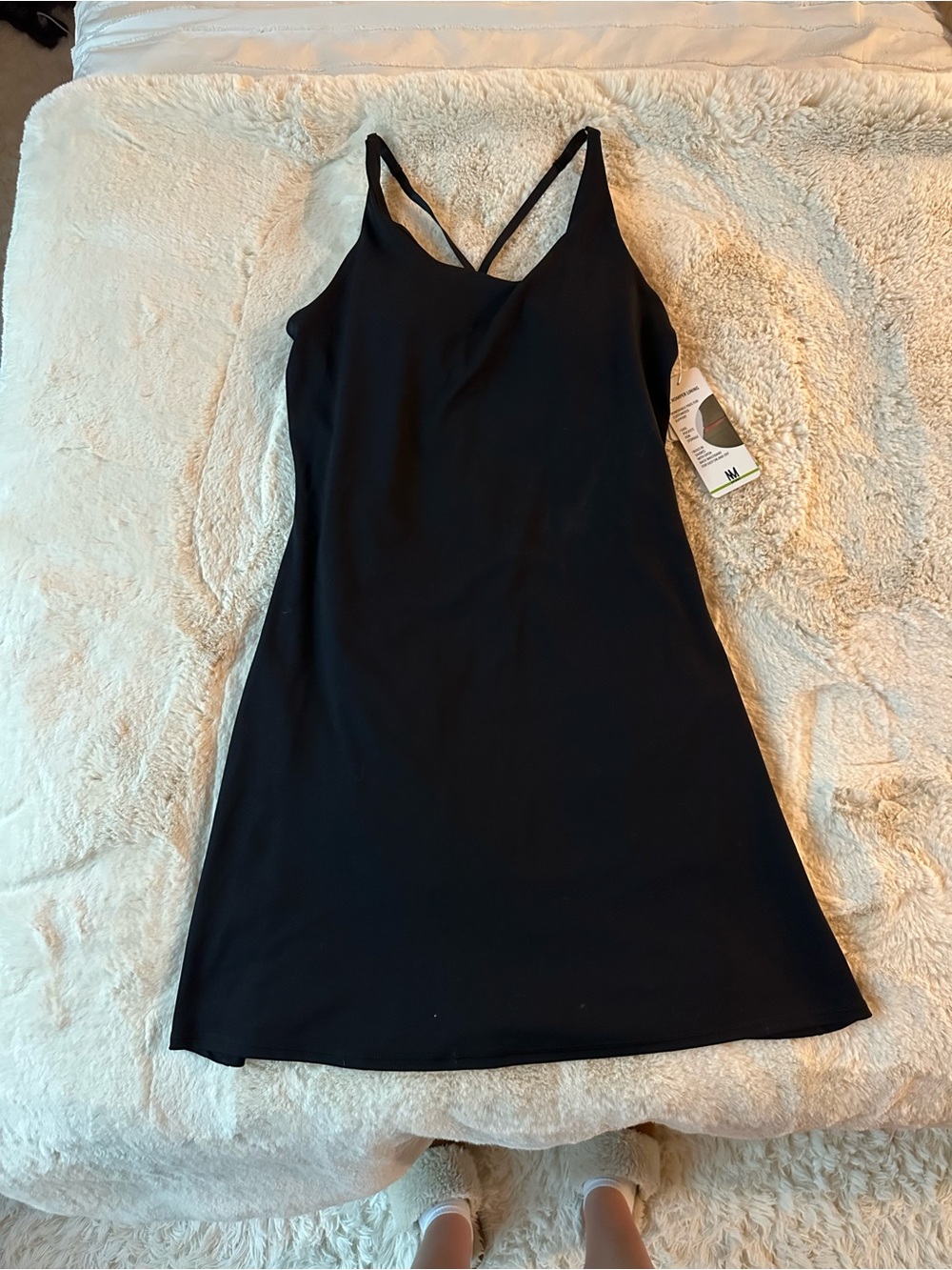 MV Tennis Dress Black Romper Lining Crisscross back